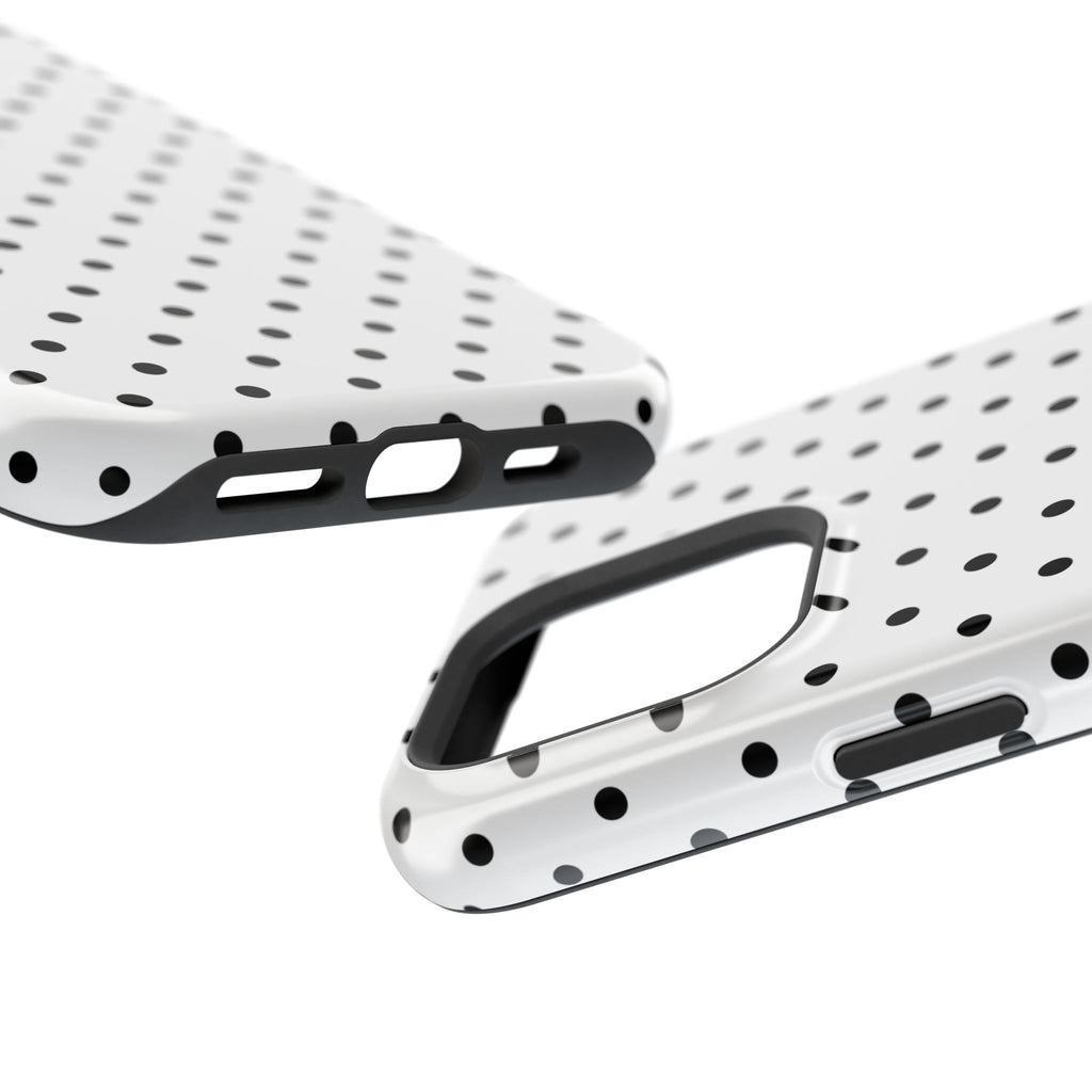 White & Black Dots MagSafe iPhone Case