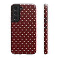 Maroon & White Dots Samsung Galaxy Case