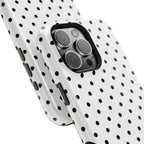 White & Black Dots MagSafe iPhone Case