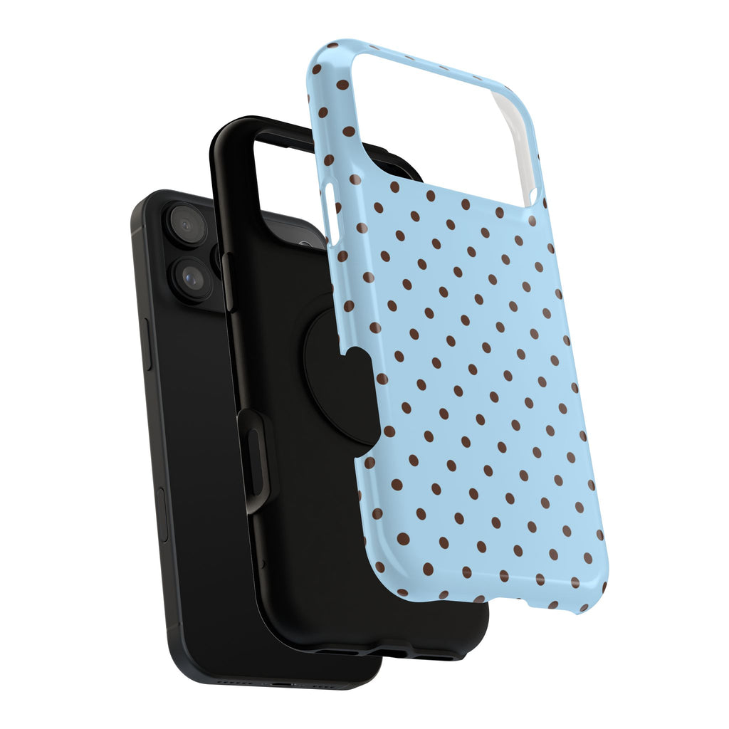 Blue & Brown Dots iPhone Case