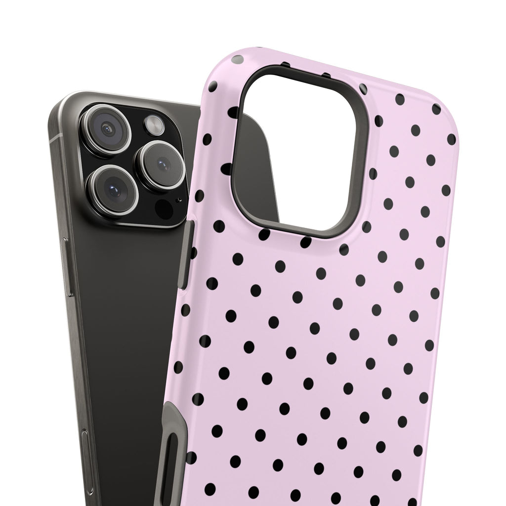 Pink & Black Dots MagSafe iPhone Case