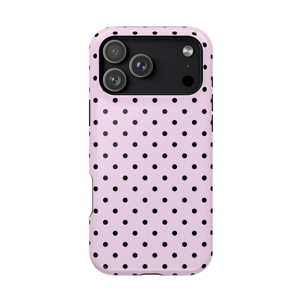 Pink & Black Dots iPhone Case