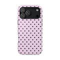 Pink & Black Dots iPhone Case