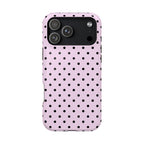 Pink & Black Dots iPhone Case