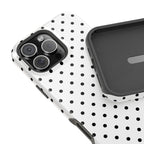 White & Black Dots MagSafe iPhone Case