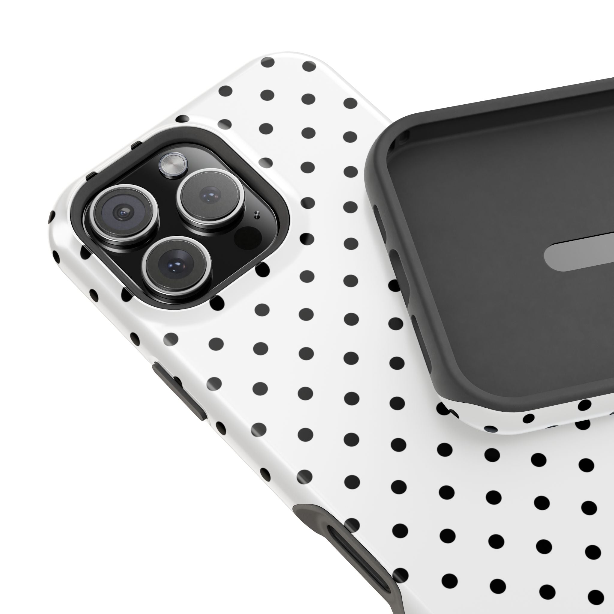 White & Black Dots MagSafe iPhone Case