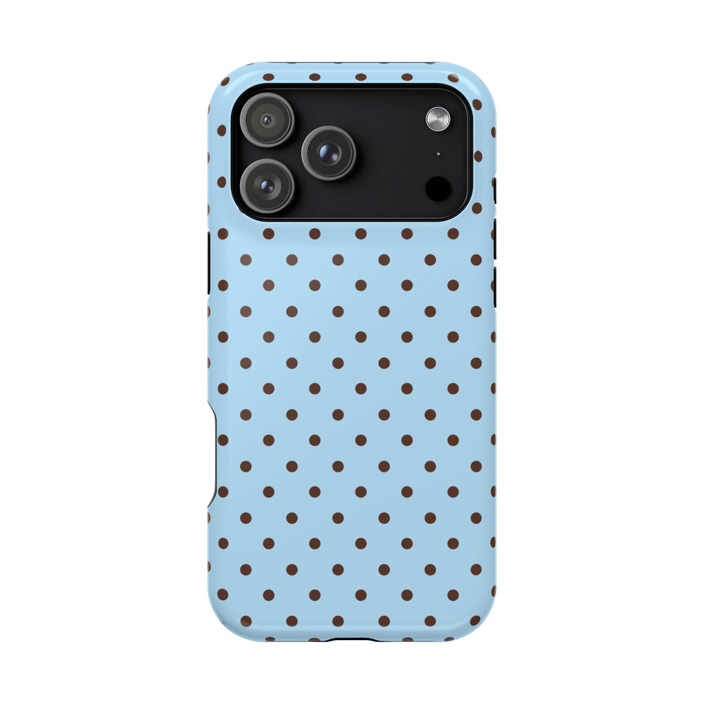 Blue & Brown Dots iPhone Case