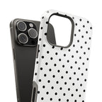 White & Black Dots MagSafe iPhone Case