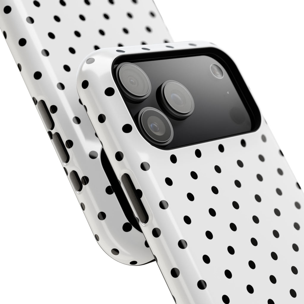 White & Black Dots iPhone Case