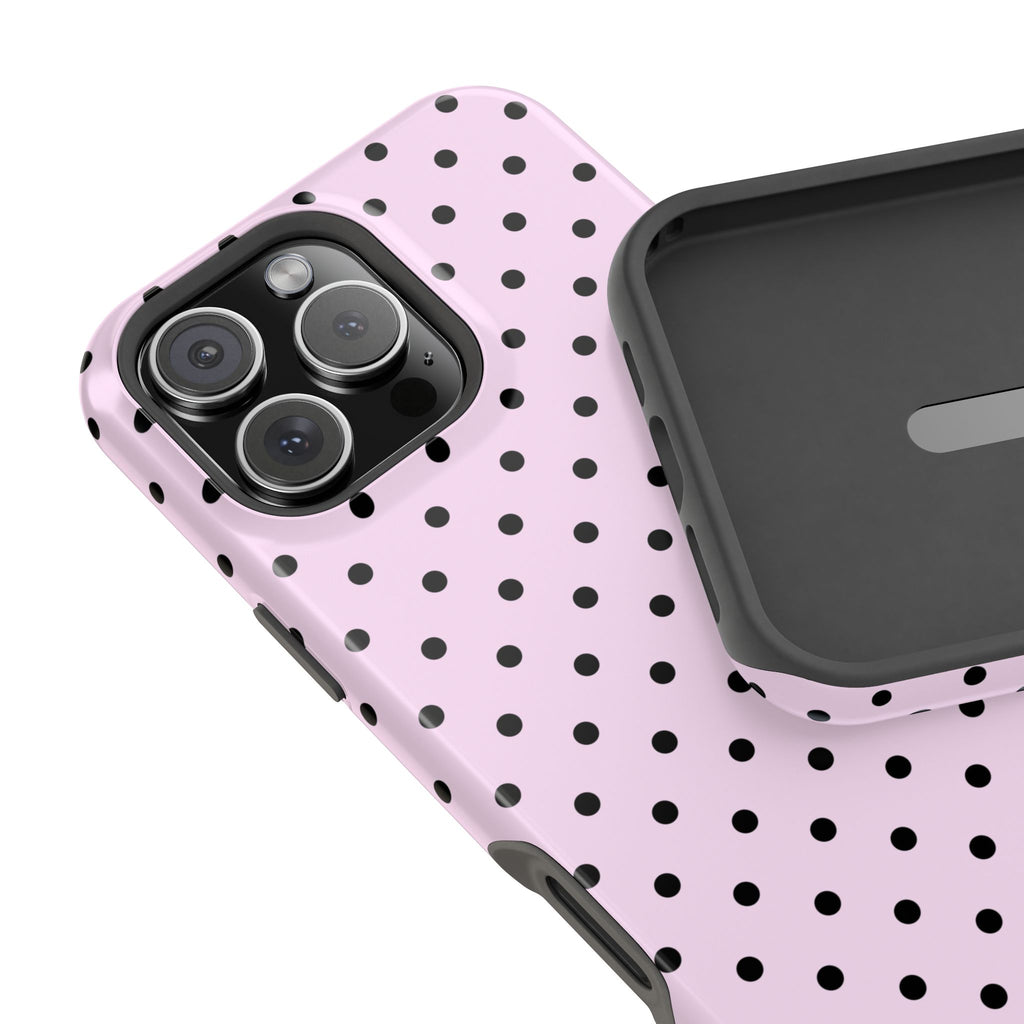 Pink & Black Dots MagSafe iPhone Case