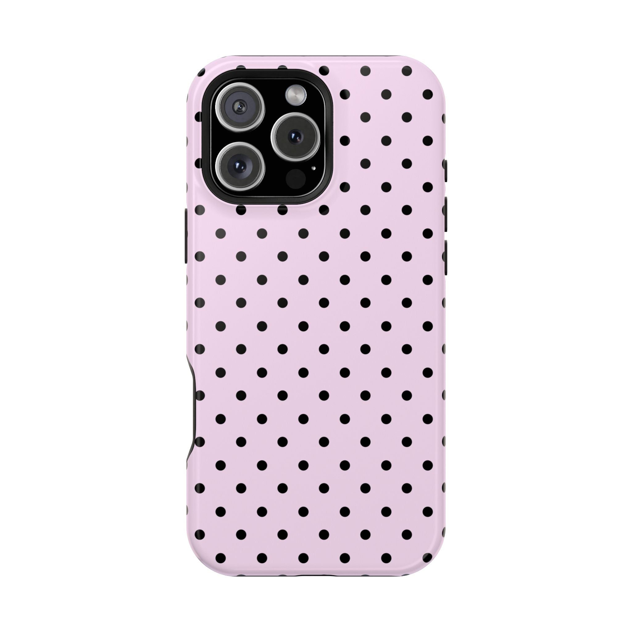 Pink & Black Dots MagSafe iPhone Case