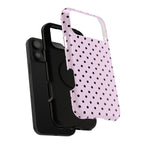 Pink & Black Dots iPhone Case