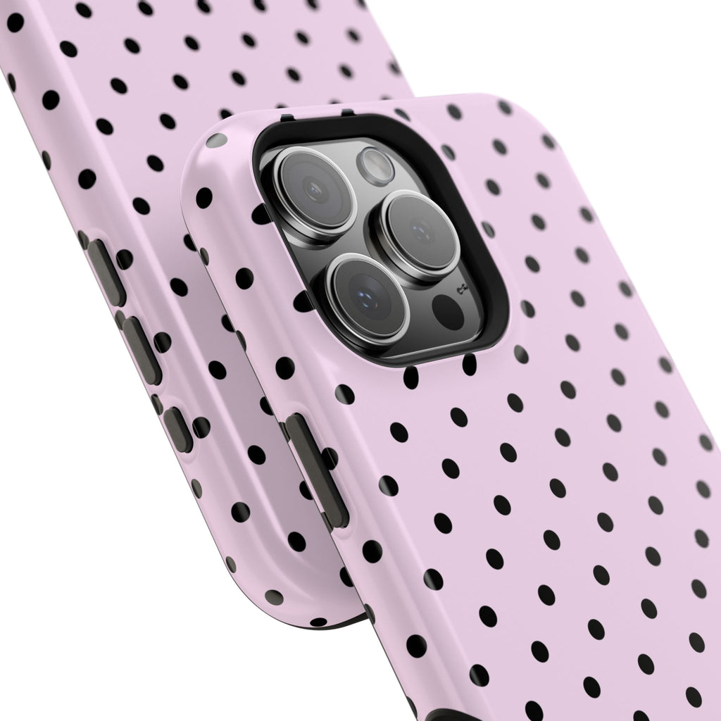 Pink & Black Dots MagSafe iPhone Case