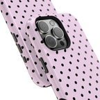 Pink & Black Dots MagSafe iPhone Case