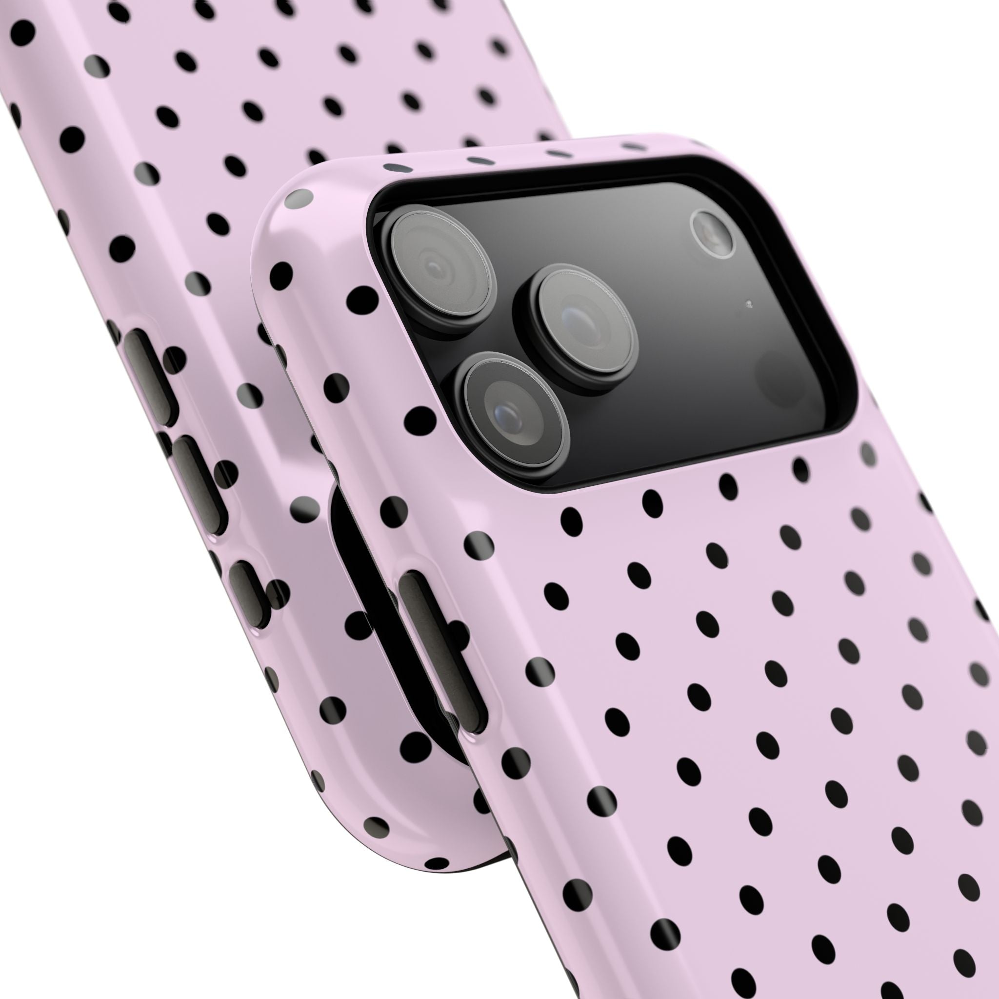 Pink & Black Dots iPhone Case