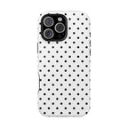 White & Black Dots MagSafe iPhone Case